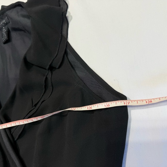 The Limited Black Ruffle Wrap 100% Silk Blouse Sleeveless Size M Quite Luxury - Picture 8 of 10